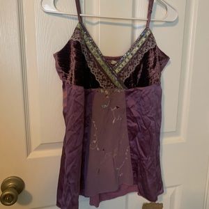 y2k purple velvet tank top